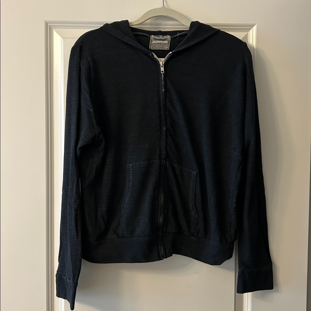 Monrow Black Hoodie Sweatshirt